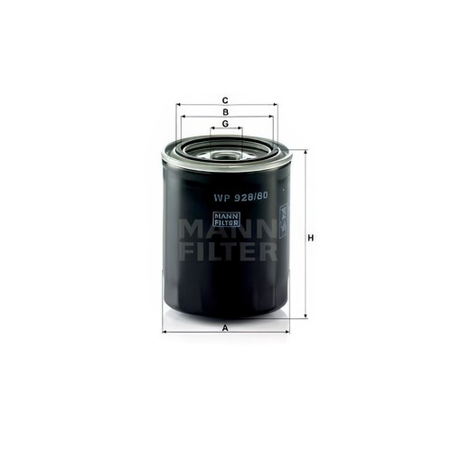 Mann wp928 oil filter - wp928/80,