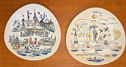Two vtg handpainted - two,