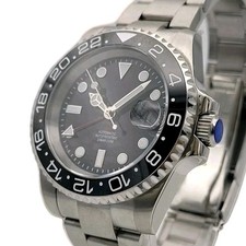 Mens Custom 40mm Black Divers 'Sub' Watch NH34 Seiko TMI Auto Movt 100m WR GMT 