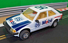 Scalextric 1:32 Slot Car C376 Ford Escort MK3 XR3i #05 Mobil SERVICED With LEDs