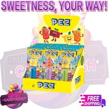 1 - 12 PEZ SpongeBob Dispensers +2 Refill Packs Nickelodeon Sweets Candy Vegan