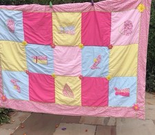 Laura Ashley Single Bed Girl’s Quilted Throw/ Bedspread . Pink, Ditsy Design.