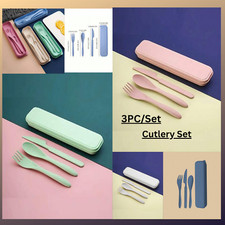Plastic Reusable Travel Cutlery Set Fork  Spoon BBQ Picnic Utensil