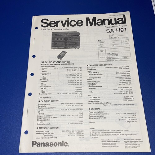 Panasonic service manual - panasonic,