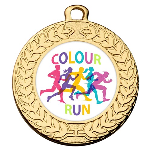 Running colour run medal - running, vf