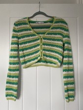 Zara Green White Stripe V Neck