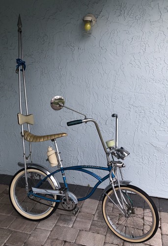 Vintage blue vinyl bike - vintage,