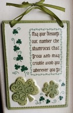 Vintage Ceramic Irish Blessing  Plaque Words and Sentiment Religious Gift