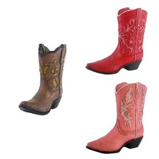 Cowgirl Boot Vase Ornament Indoor Sculpture