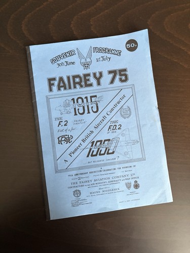 Fairey souvenir programme - fairey,