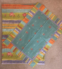 Vintage Single Duvet Cover Set  2 Pillowcases by Crown Turquoise Teal Stripe New