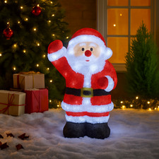 Christmas Santa LED Decoration Light Up Ornament Indoor Outdoor Acrylic Large