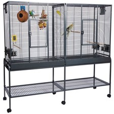 Rainforest Cages Double Flight Bird Parrot Cage and Stand Antique