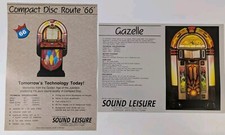 Vintage 1980's Sound Leisure Jukebox Flyers Gazelle & Compact Disc Route '66
