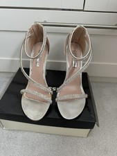 Miss KG Silver Diamontie Strappy Party Shoes  - Size 7 - Prom - Occasions!