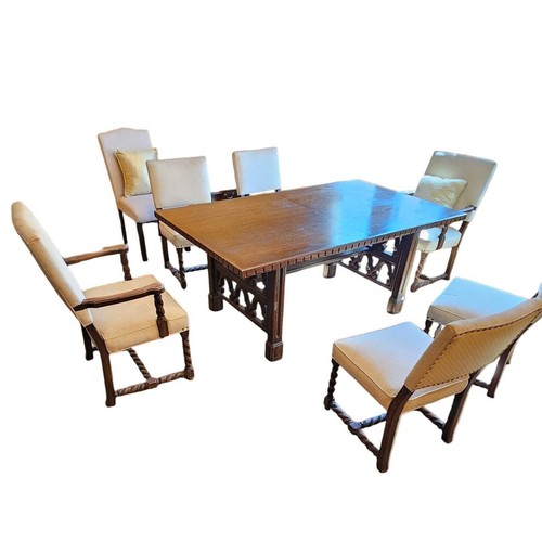 Carved dining table set - carved,