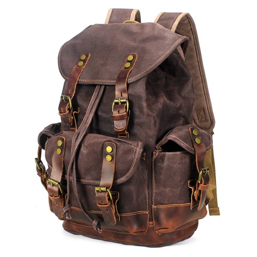 Waxed canvas backpack - waxed,