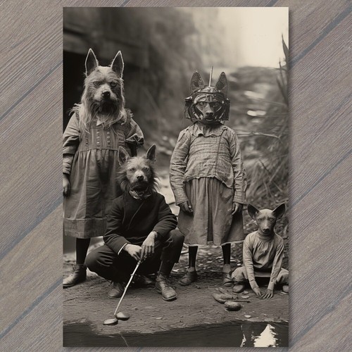 Postcard weird creepy vintage - postcard,