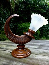 Ram horn table lamp with - table,