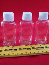 50ml Small empty clear oval plastic bottles- lined screw top lid 20,30,40,50