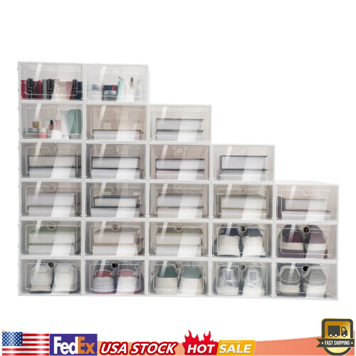 24pcs clear shoe - box, stackable