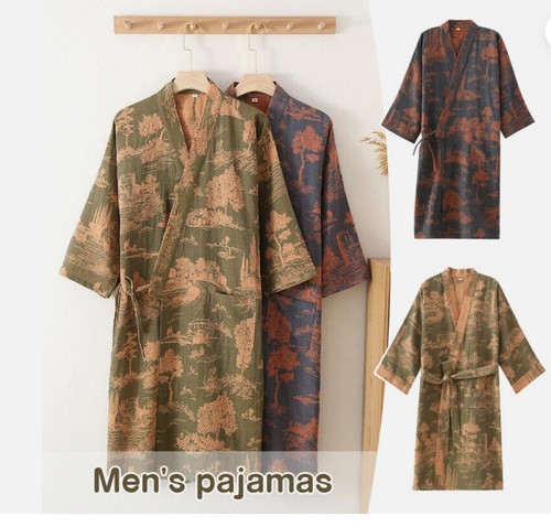 Men cotton kimono robe - men,