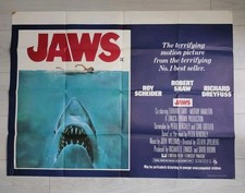 Original Jaws Quad Poster 30 x 40 1975 Steven Spielberg Film