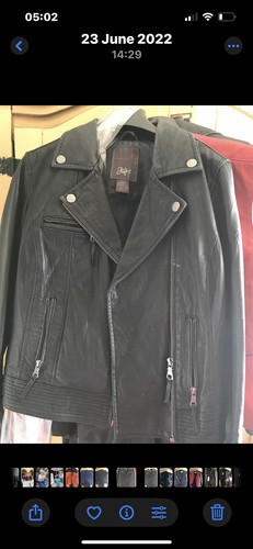 Women black leather biker - women’s,