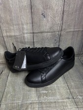 Mens Black Armani Exchange Leather Trainers Sneakers Size UK 10 BNWT Genuine