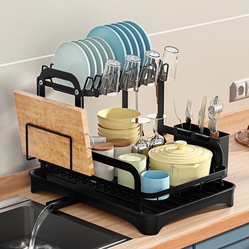Tier dish drainer rack with - dish,