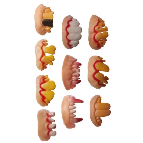 5pcs funny plastic false teeth - plastic,