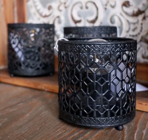 New black lantern bedside - black,