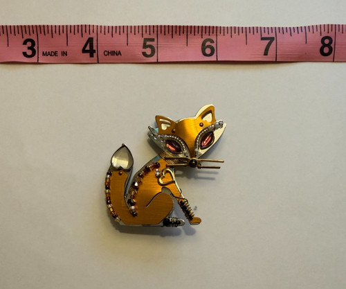 Vintage liztech fox brooch pin - liztech,