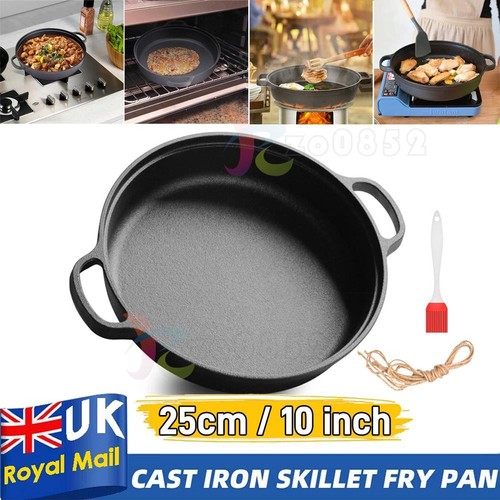 Two ears cast iron skillet - 10",
