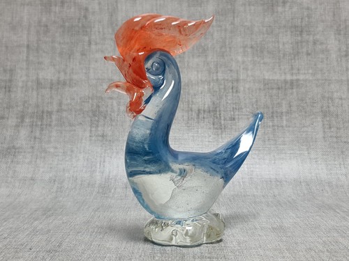 Vintage glass rooster cockerel - glass,