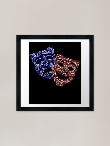 Comedy tragedy masks framed - comedy,