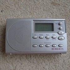 Roberts R9947 FM MW LW Radio Speaker + Built in Headphones Silver Sport Portable