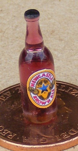 Dolls house glass bottle with - dolls,