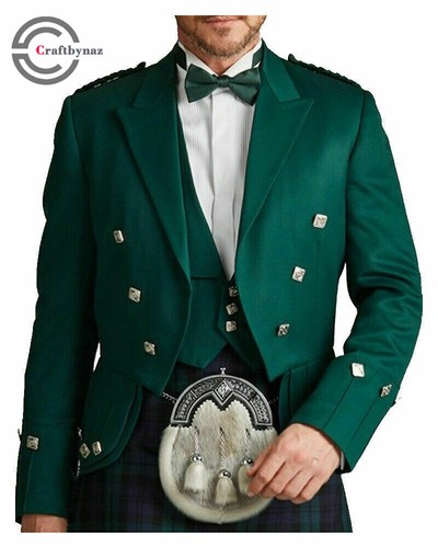Men green wool - green, doublet