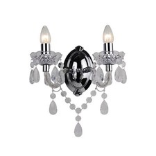 MARIE THERESE 2 LIGHTS Clear & CHROME WALL BRACKET CHANDELIER LIGHT