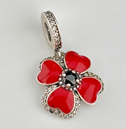Sterling silver poppy flower - sterling,