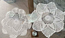 2 VINTAGE WHITE COTTON HAND