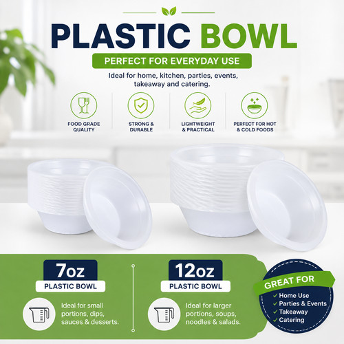 Pekb plastic bowls 7oz 12oz - 7oz,