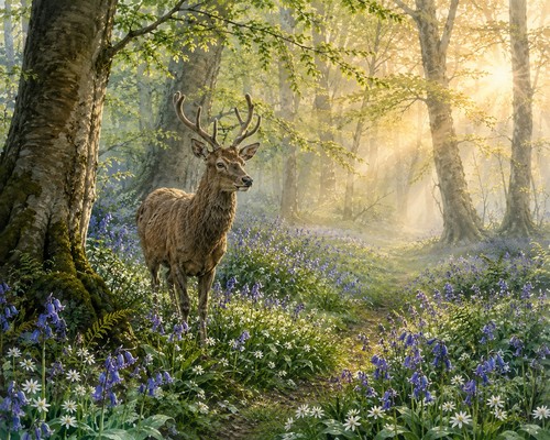 Spring bluebell forest - spring,