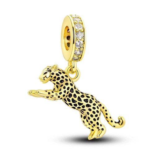 Leopard dangle charm - leopard,