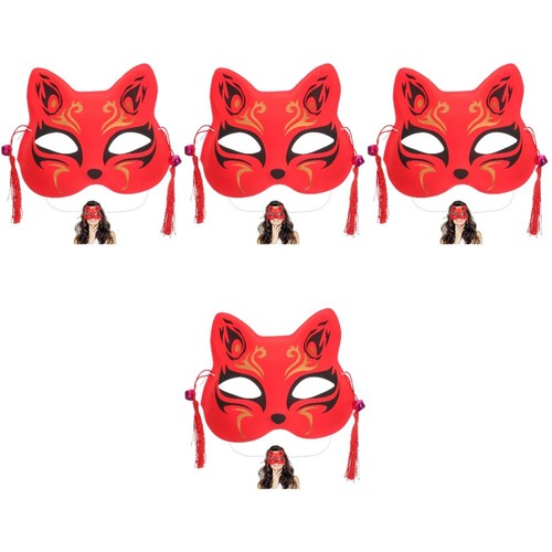 Red decorative foxes mask - foxes,