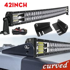 Fits FORD RANGER WILD TRAK Curved 42" LED LIGHT BAR With ROOF RAIL MOUNTS + Wire