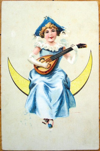 1910 postcard young lady - 1910,