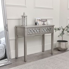 Silver Mirrored Console Table