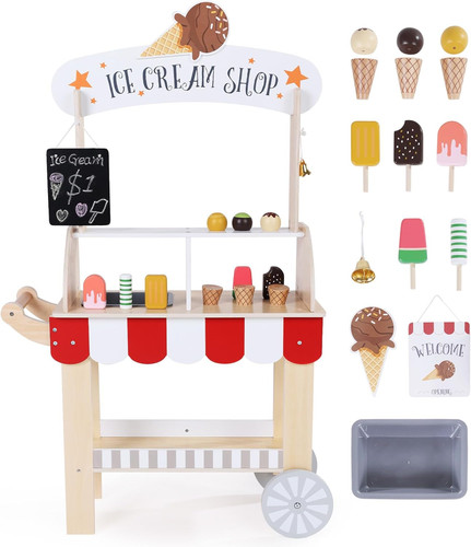 Wooden ice cream cart for - cream,